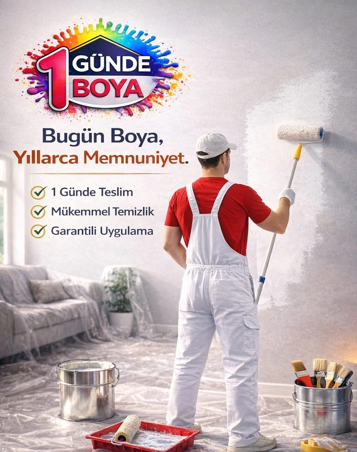 Yenisahra badana boya çalışması yapan kişiler